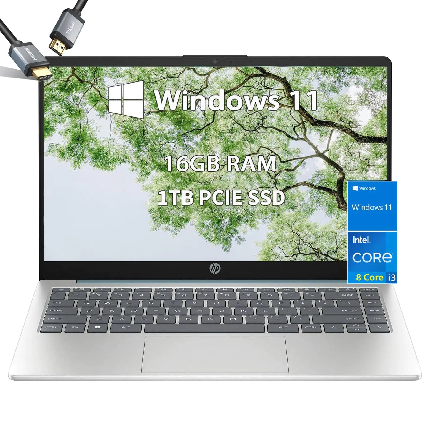 HP Laptops 14inch - Windows 11-8Core Intel i3-N305 Beat i5-1135G7 -School Student Laptop- Long Battery Life - Ultralight-Computadoras Laptop en oferta-HDMI Cable-2024 (16GB RAM |1TB PCIE SSD)