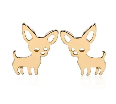 Stainless Steel Chihuahua Earrings WEM Support (www.WEM.support)