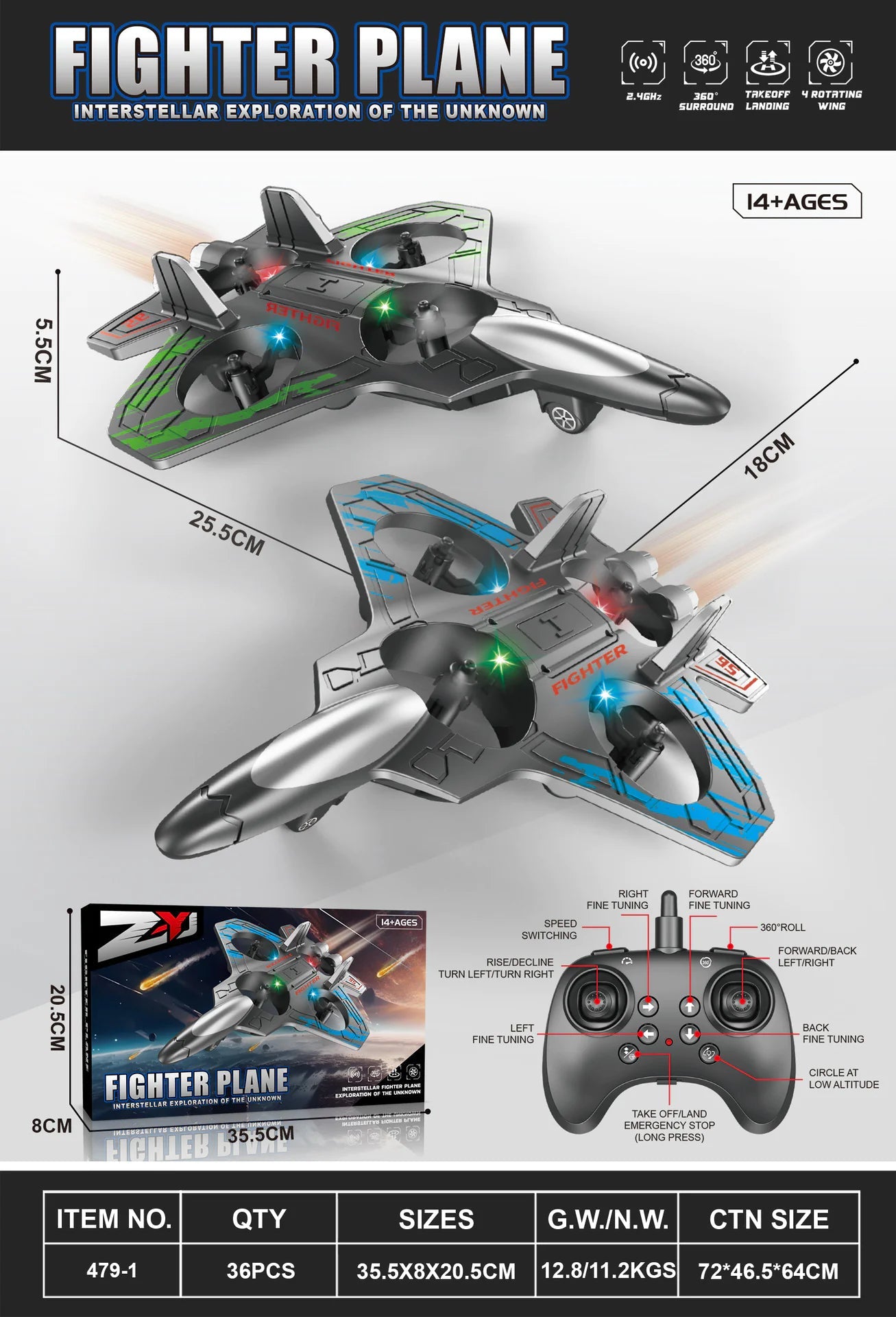 Impact-Resistant Foam Drone with Colorful Lights HejK.com Marketplace LLC