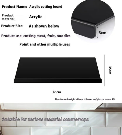 Kitchen Black Acrylic Chopping Board Non-slip WEM Support (www.WEM.support)