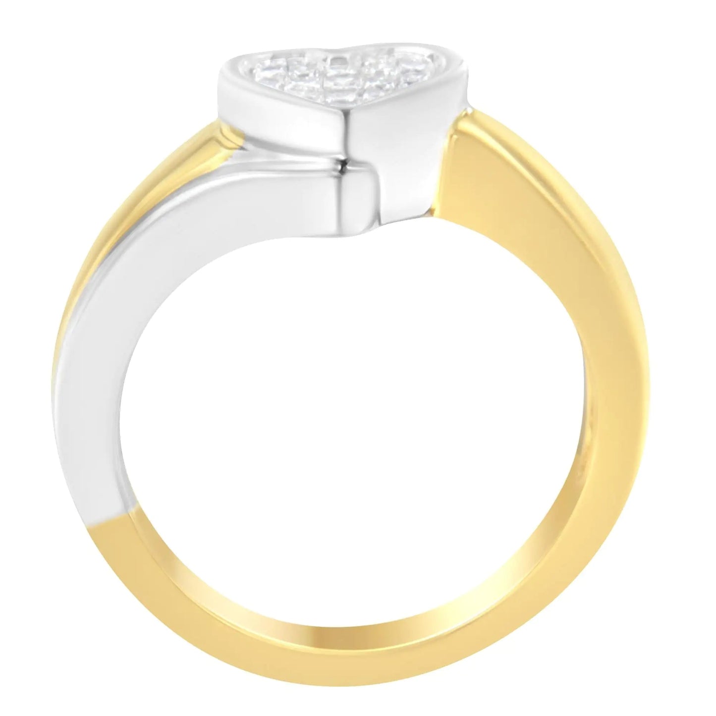 14K Two-Toned Gold Princess-Cut Diamond Heart Promise Ring (1/4 Cttw, H-I Color, I1-I2 Clarity) WEM Support (www.WEM.support)
