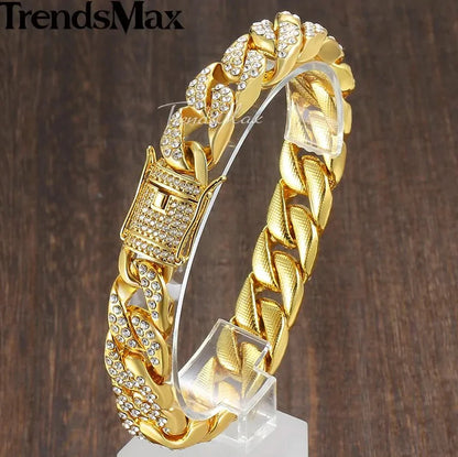 Gold Miami Curb Chain Bracelet WEM Support (www.WEM.support)