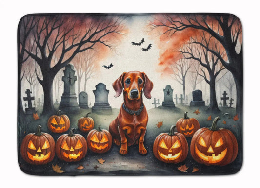 Dachshund Spooky Halloween Memory Foam Kitchen Mat WEM Support (www.WEM.support)