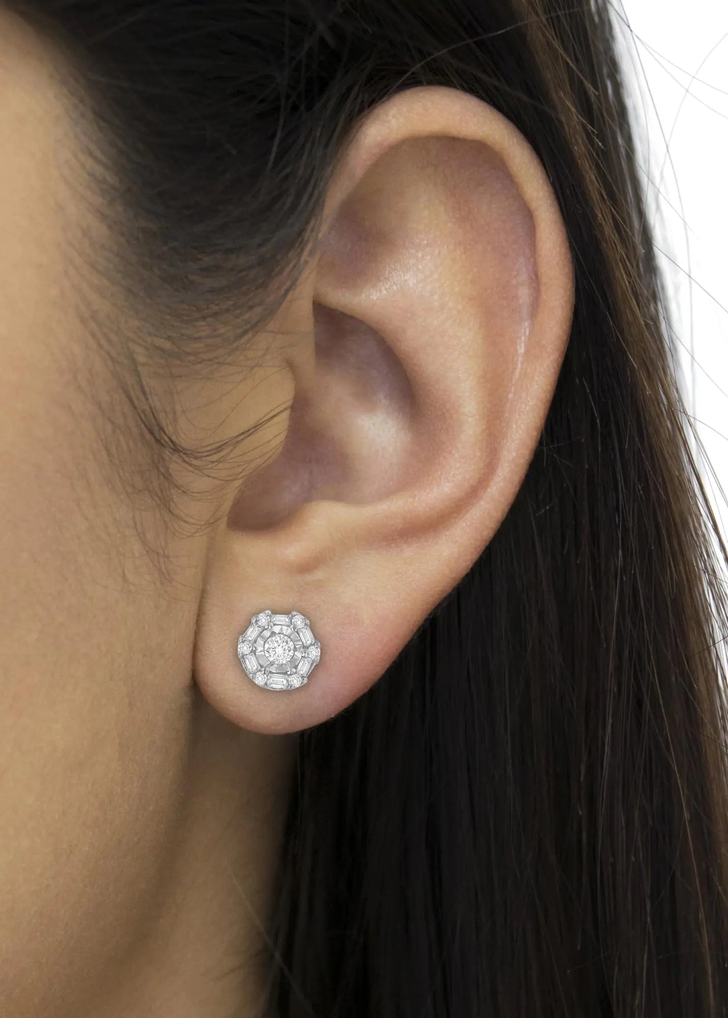 10K White Gold Diamond Stud Earring (1/2 cttw, I-J Color, I3 Clarity) WEM Support (www.WEM.support)