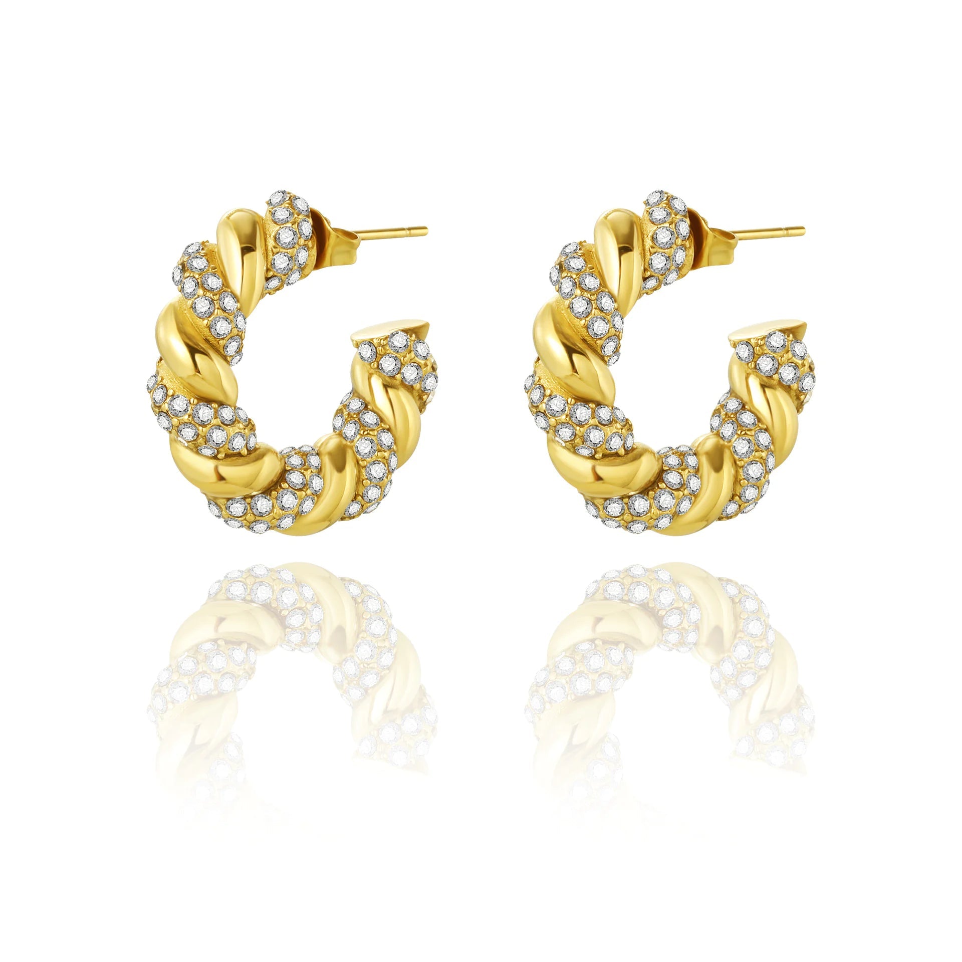 Gold-Plated Crescent Earrings HejK.com