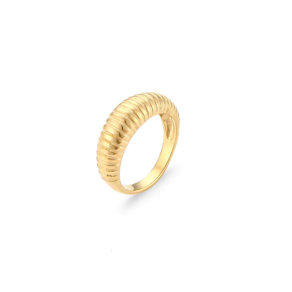 Gold Pinstripe Ring for Women's Fashion - Catch Cards