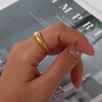 Gold Pinstripe Ring for Women's Fashion - Catch Cards