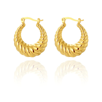 Gold - Plated Crescent Earrings - Catch Cards