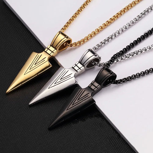Arrow Head Pendant Long Chain Necklaces WEM Support (www.WEM.support)