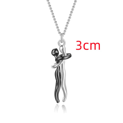Couple Hugging Pendant Necklace for Women WEM Support (www.WEM.support)