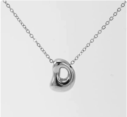 Women's Glossy Bubble Letter Pendant Necklace WEM Support (www.WEM.support)