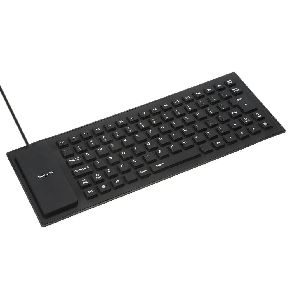 Waterproof Silicone Keyboard Foldable Flexible USB Dustproof DirtProof Full Size WEM Support (www.WEM.support)