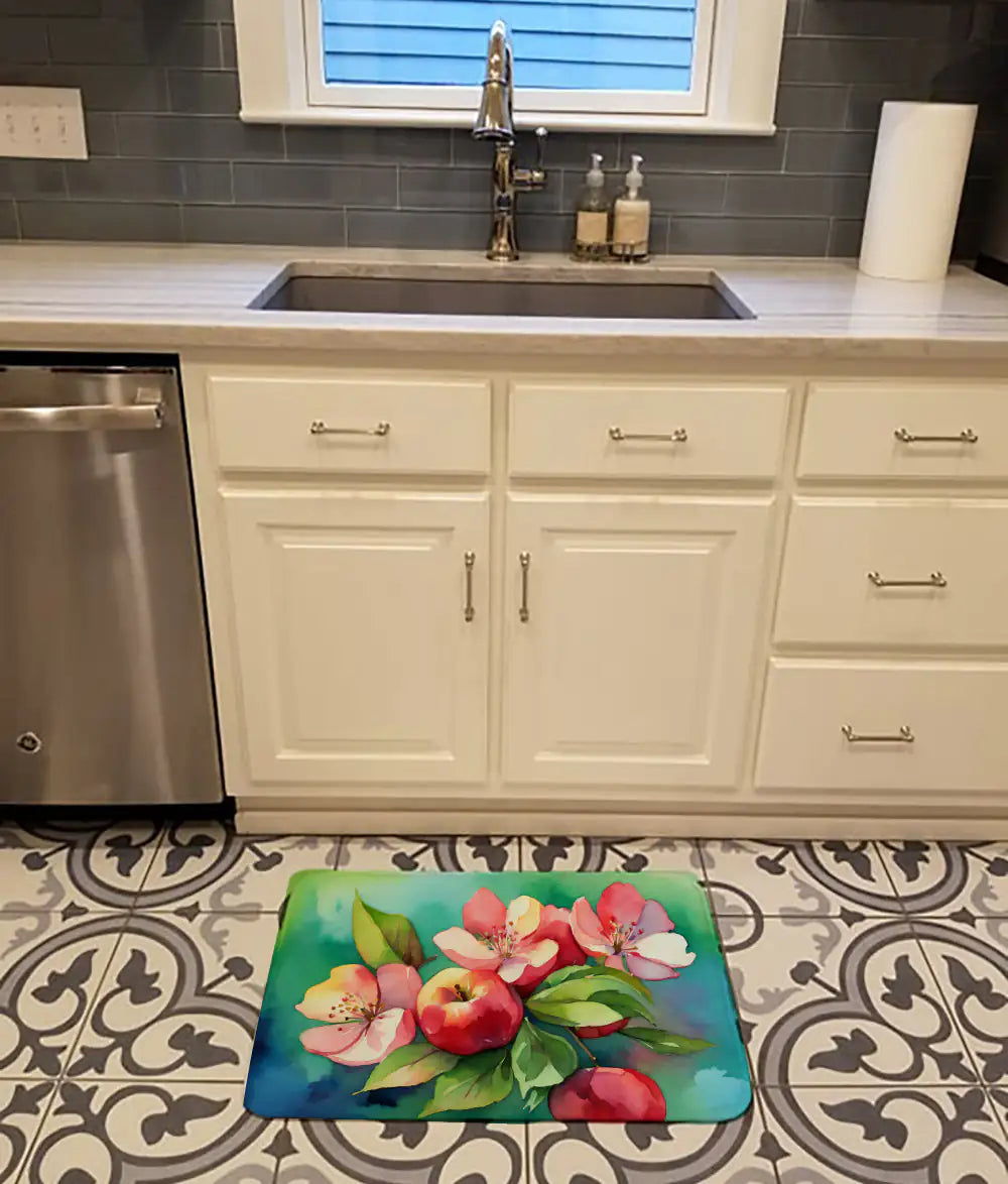 Arkansas Apple Blossom in Watercolor Memory Foam Kitchen Mat WEM Support (www.WEM.support)