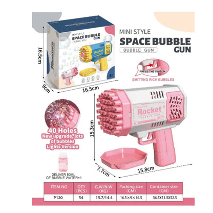 Automatic Soap Bubble Gun Rocket 69 Holes WEM Support (www.WEM.support)