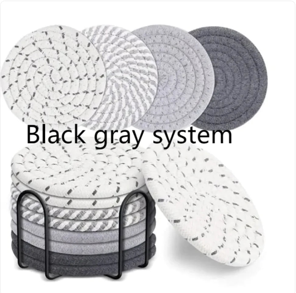 Hand-Woven Cotton Linen Heat-Resistant Table Mat & Coaster HejK.com