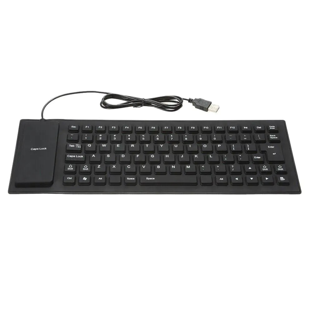 Waterproof Silicone Keyboard Foldable Flexible USB Dustproof DirtProof Full Size WEM Support (www.WEM.support)
