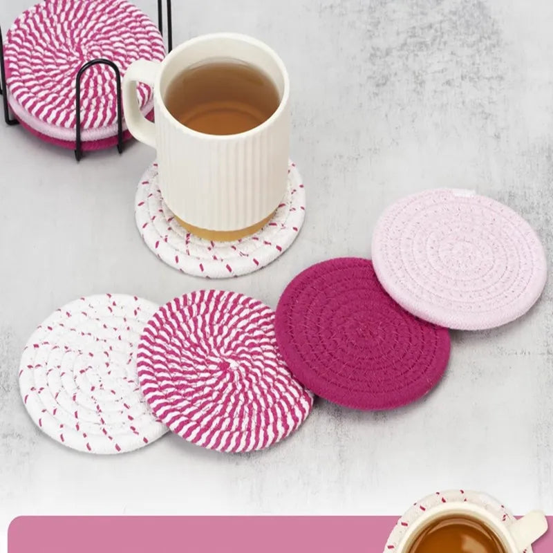Hand-Woven Cotton Linen Heat-Resistant Table Mat & Coaster HejK.com