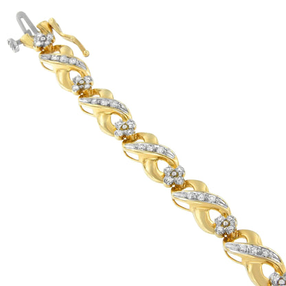 14K Yellow Gold Round-Cut Diamond Infinite Love Bracelet (1.00 cttw, I-J Color, I2-I3 Clarity) WEM Support (www.WEM.support)
