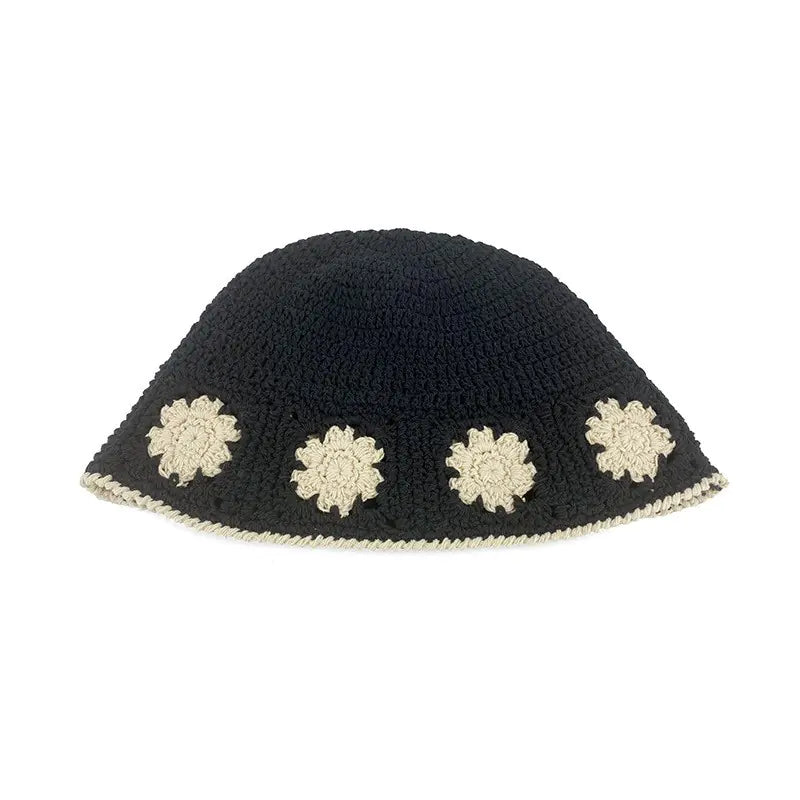 Japanese Retro Hollow Flower Handmade Knitted Bucket Hat HejK.com Marketplace LLC