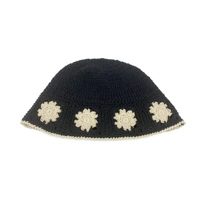 Japanese Retro Hollow Flower Handmade Knitted Bucket Hat HejK.com Marketplace LLC