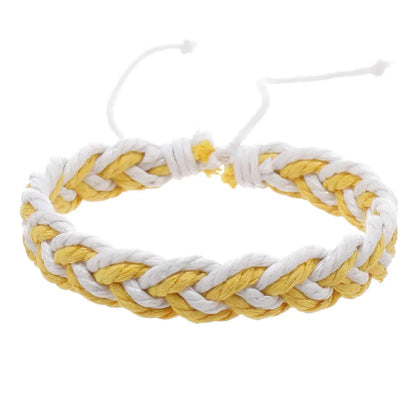Handwoven Cotton String Bracelet in Artistic Style - Catch Cards