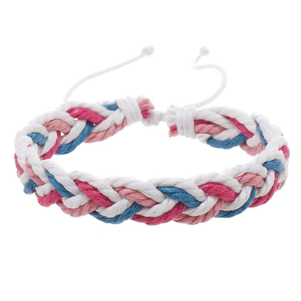 Handwoven Cotton String Bracelet in Artistic Style - Catch Cards