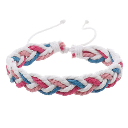 Handwoven Cotton String Bracelet in Artistic Style - Catch Cards