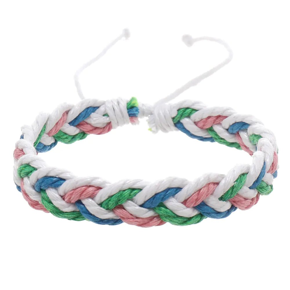 Handwoven Cotton String Bracelet in Artistic Style - Catch Cards