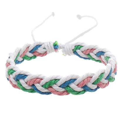 Handwoven Cotton String Bracelet in Artistic Style - Catch Cards