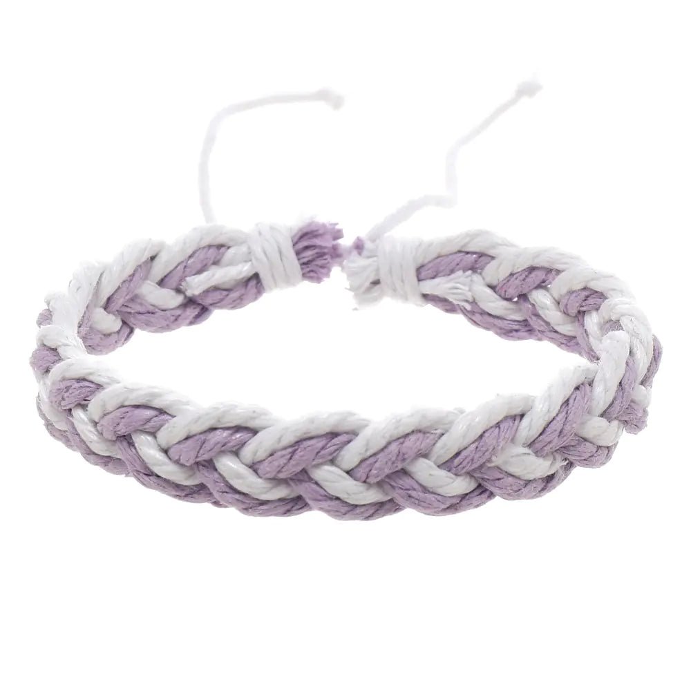 Handwoven Cotton String Bracelet in Artistic Style - Catch Cards