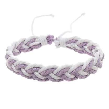 Handwoven Cotton String Bracelet in Artistic Style - Catch Cards