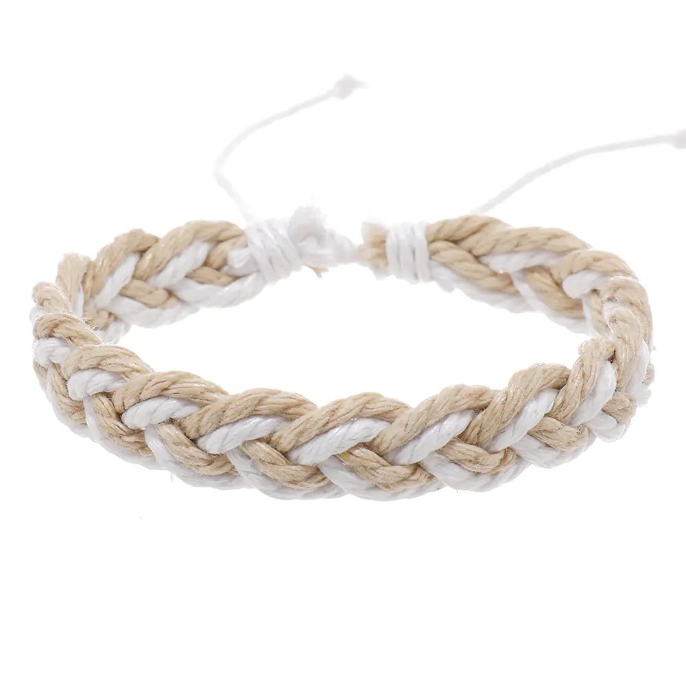 Handwoven Cotton String Bracelet in Artistic Style - Catch Cards