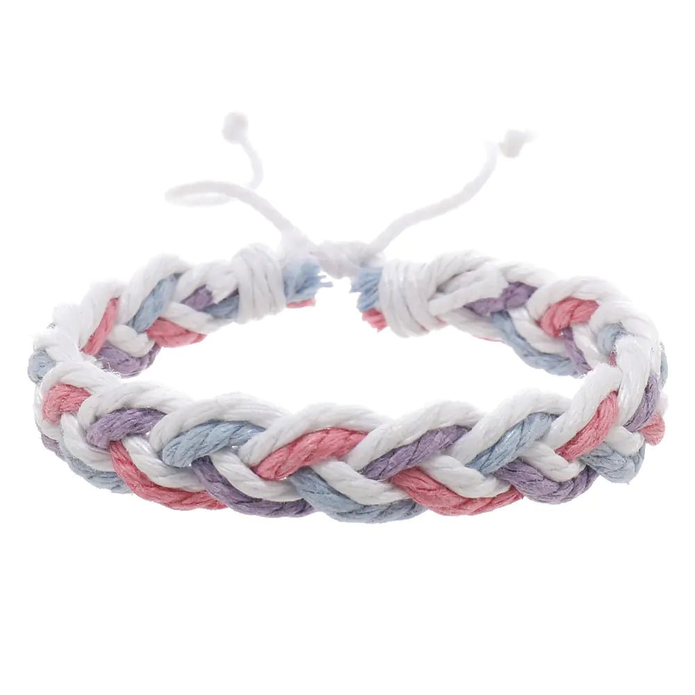 Handwoven Cotton String Bracelet in Artistic Style - Catch Cards
