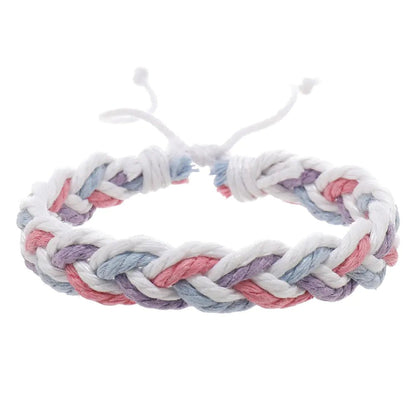 Handwoven Cotton String Bracelet in Artistic Style - Catch Cards