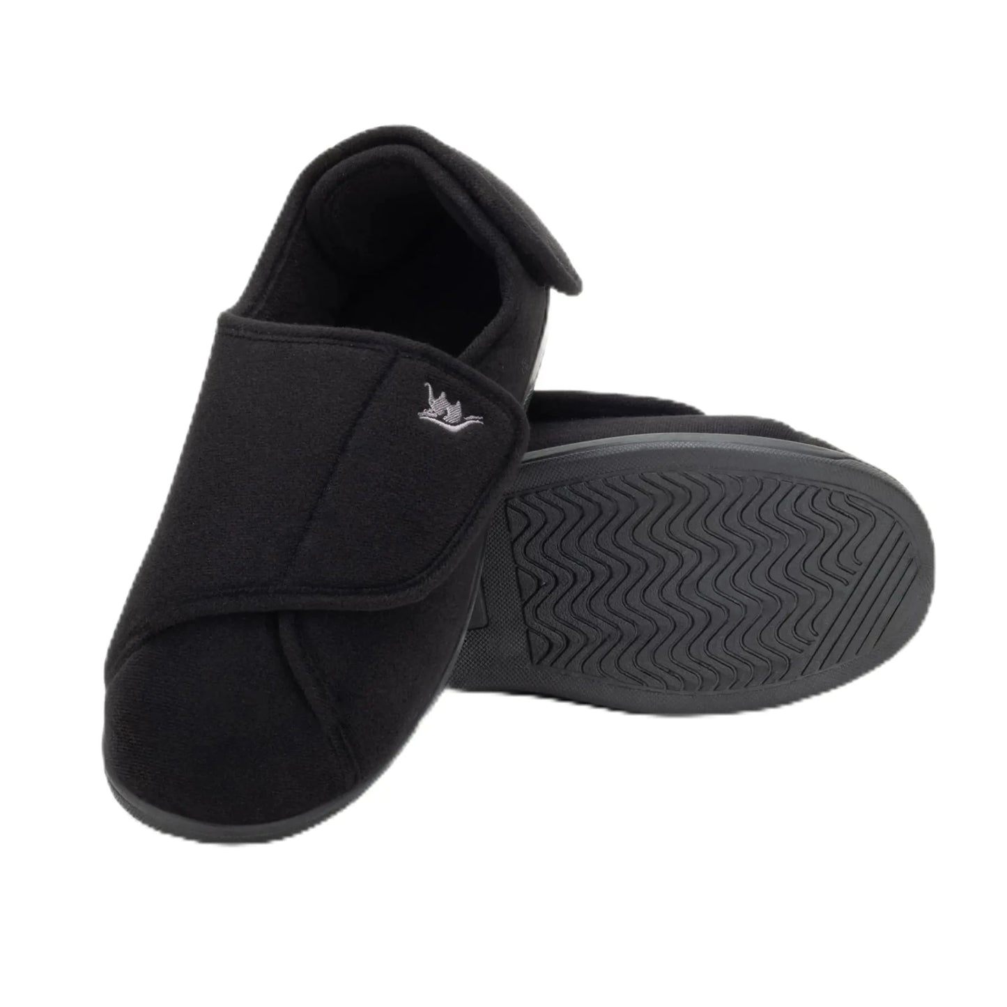 Happy Touch Women’s Edema Slippers with Non - Slip Sole, Black Size 8 - Catch Cards