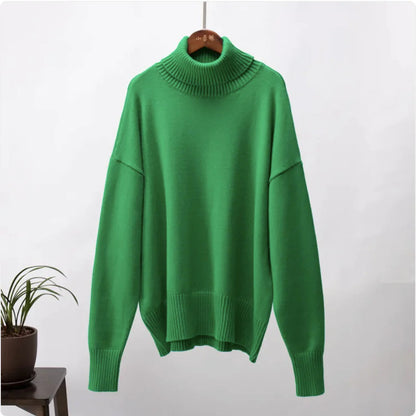 Women's Solid Color Turtleneck Sweater WEM Support (www.WEM.support)