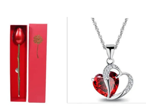 Heart Shaped Zircon Crystal Necklace Clavicle Chain - Catch Cards