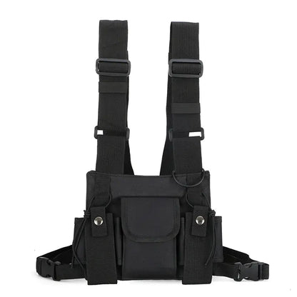 Hip Hop Style Tactical Vest with Chest Bag - Catch Cards
