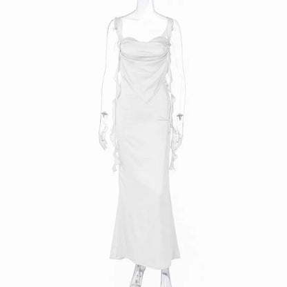 Lace Sling Backless Fashion Ruffles Ribbon Dress WEM Support (www.WEM.support)