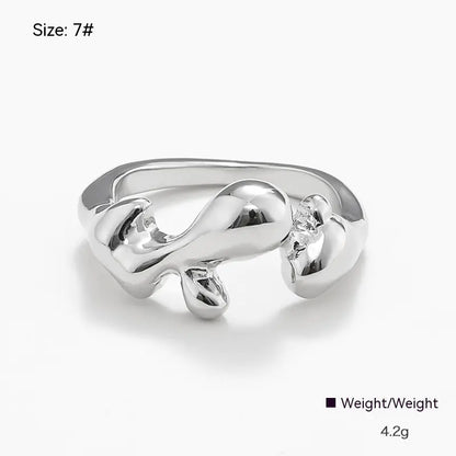Irregular Metal Ring for Women - Unique Design
