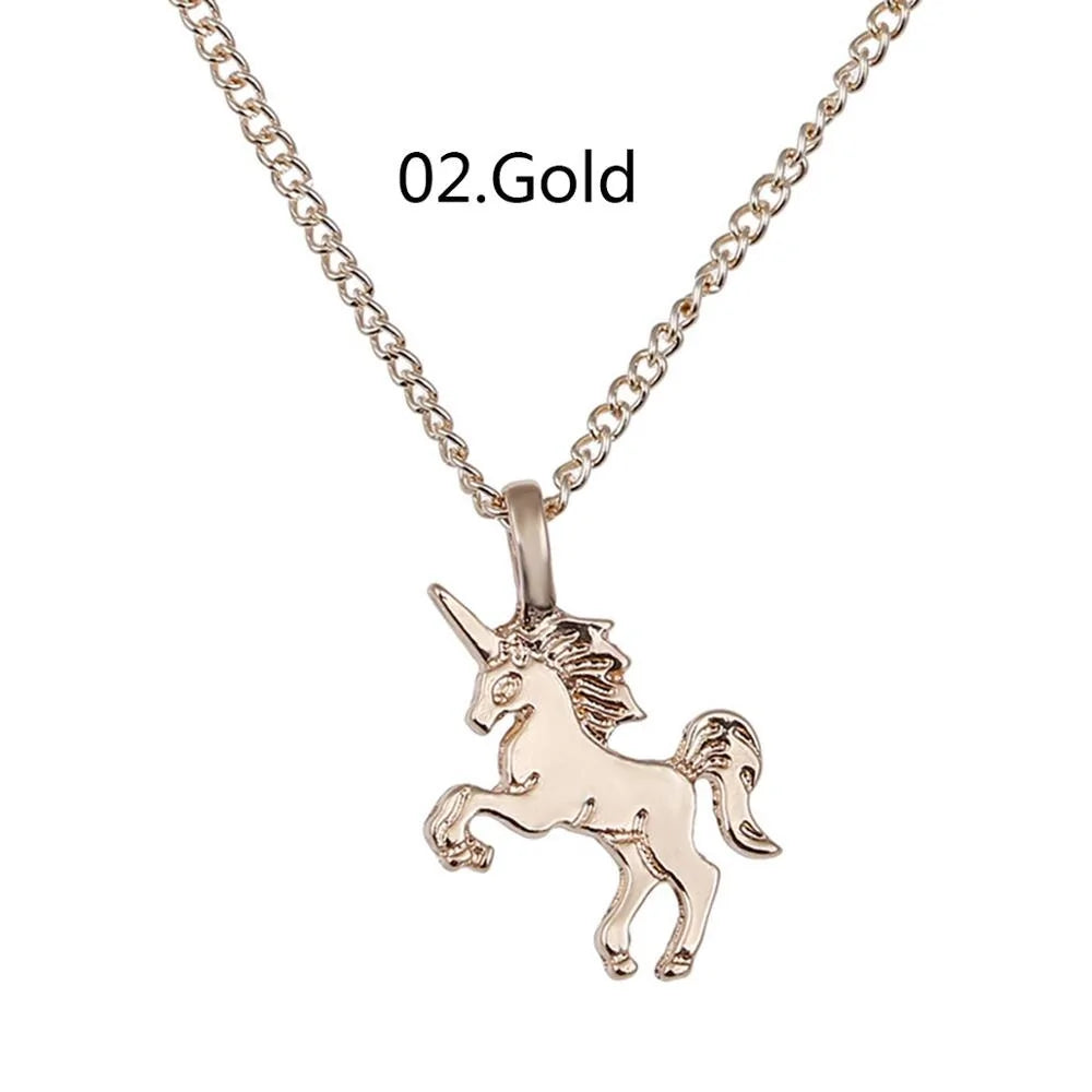 Gold Unicorn Pendant Necklace WEM Support (www.WEM.support)