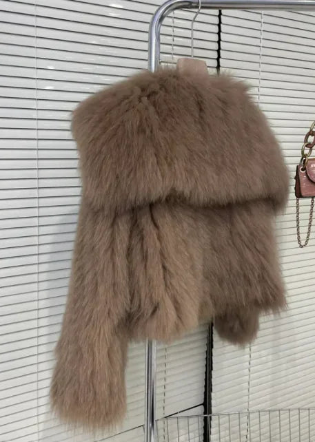 Women's Fur Young Coat Lapel WEM Support (www.WEM.support)