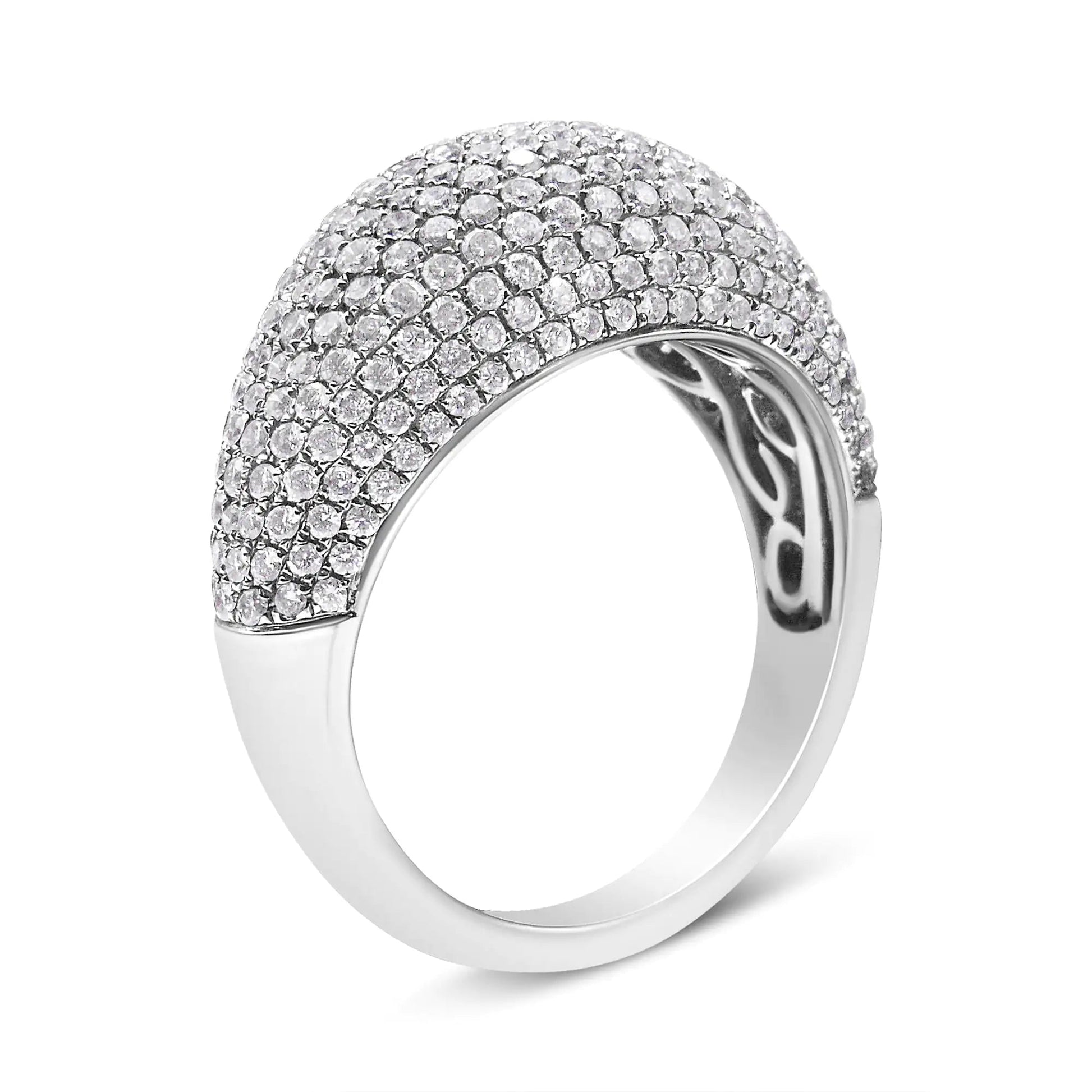 14K White Gold 1 3/4 Cttw Round-Cut Diamond Cluster Band Ring (G-H Color, SI1-SI2 Clarity) WEM Support (www.WEM.support)