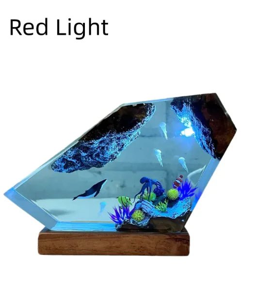 Humpback Whale And Jellyfish Resin Night Light - Catch Cards