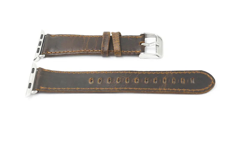 Handmade Vintage Leather iWatch Strap WEM Support (www.WEM.support)