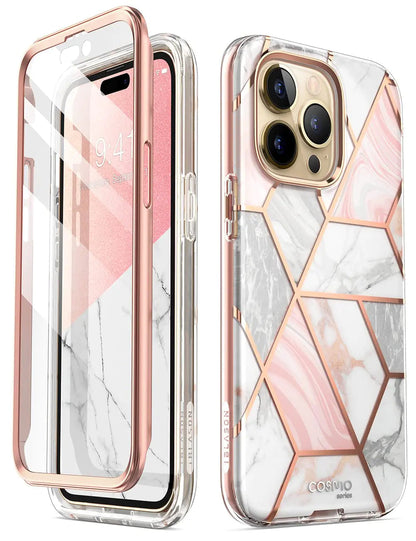 i-Blason Cosmo Series for iPhone 14 Pro Max Phone Case 6.7 inch (2022), Slim Full-Body Stylish Protective Case with Built-in Screen Protector (Marble) HejK.com Marketplace LLC