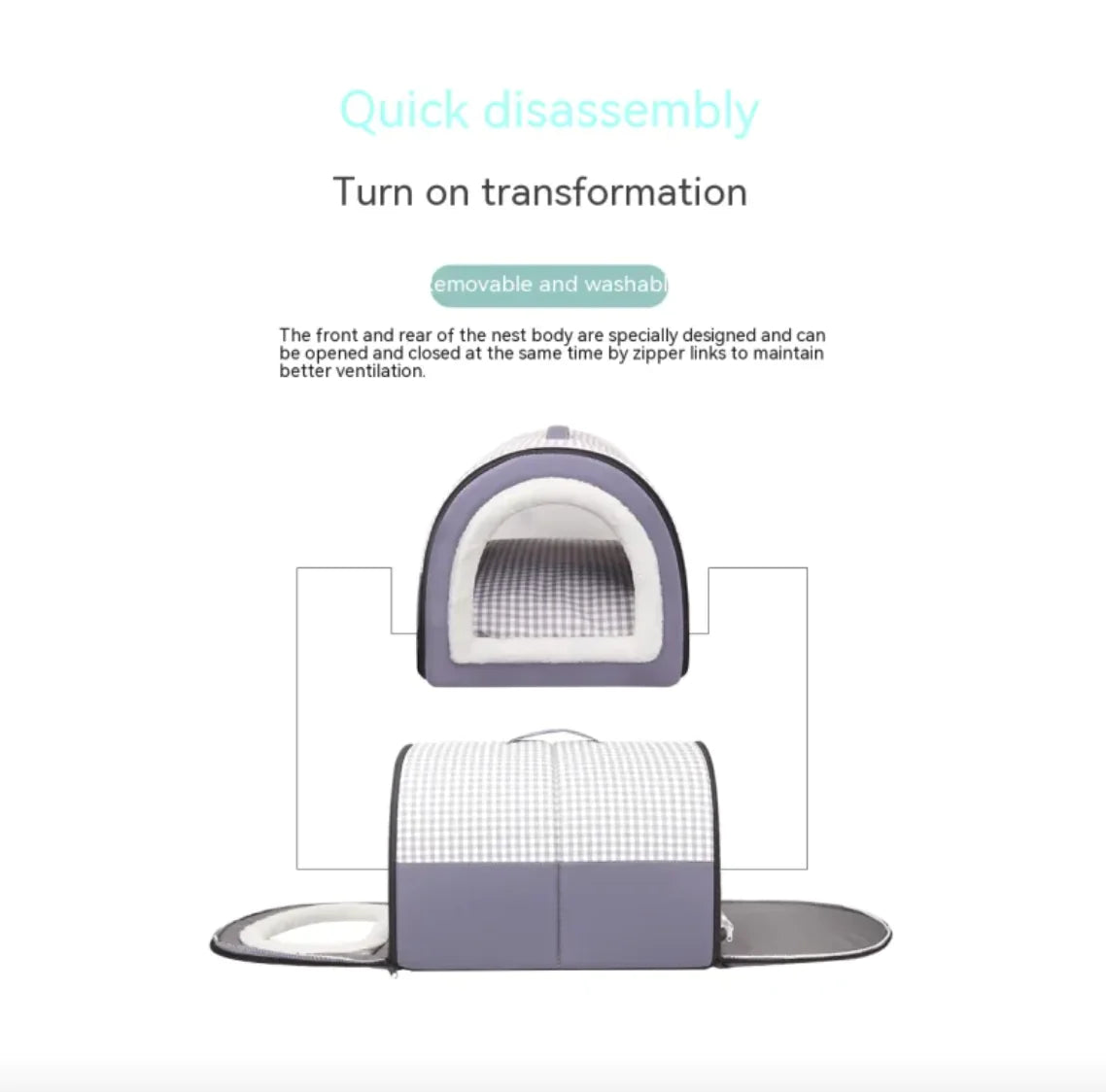 Winter Thickened Semi-Enclosed Pet Bed WEM Support (www.WEM.support)