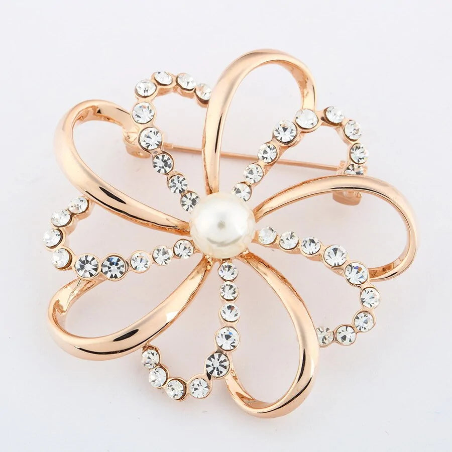 Pearly Flower Swath Brooch WEM Support (www.WEM.support)