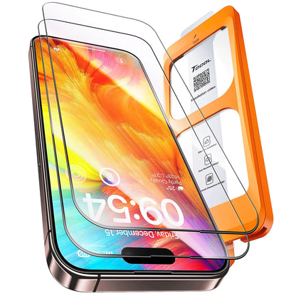 TOCOL for iPhone 13 Screen Protector [9H Hardness] [Military Grade Shatterproof] HD Tempered Glass Full Coverage Easy Installation 2 Pack