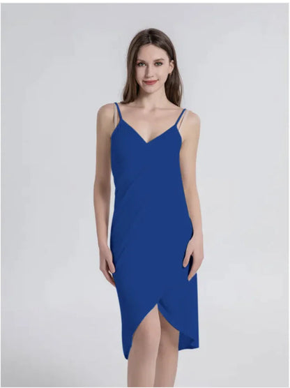 Vestido de Playa con Tirantes Cruzados de Color Sólido HejK.com